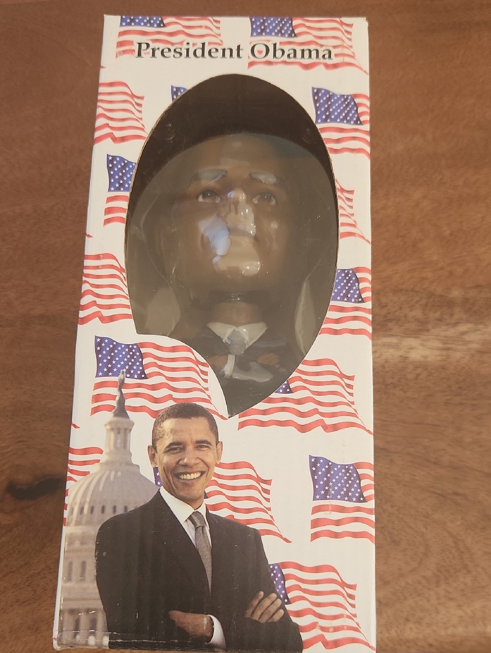 President Obama Collectible Bobblehead - Brown Bust with Black Suit